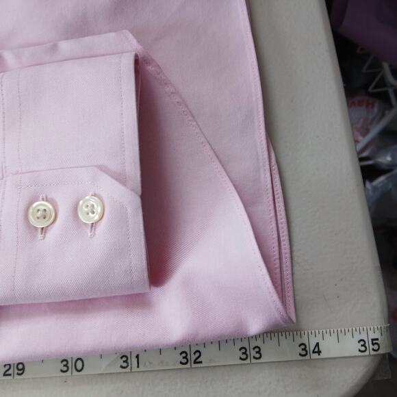 Charles Tyrwhitt Pink Extra Slim Fit Button Down Shirt Mens LG Preppy Work - Picture 7 of 8
